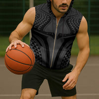 Hawaiian Kakau Art Tattoos Aquaman Style Sleeveless Zip Hoodie Special Edition - Polynesian Pride