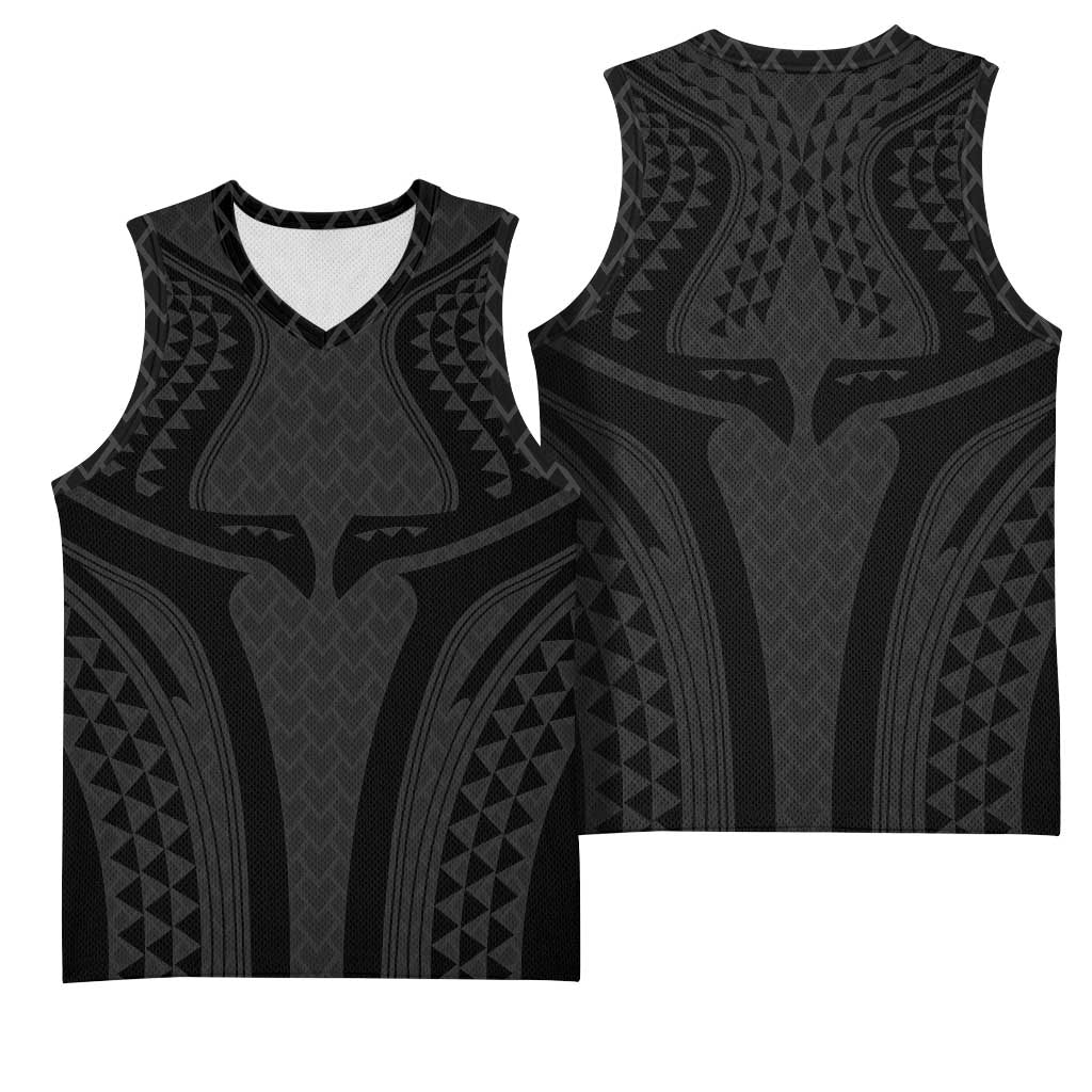 Hawaiian Kakau Art Tattoos Aquaman Style Basketball Jersey Black Version - Polynesian Pride