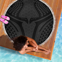 Hawaiian Kakau Art Tattoos Aquaman Style Beach Blanket Black Version - Polynesian Pride