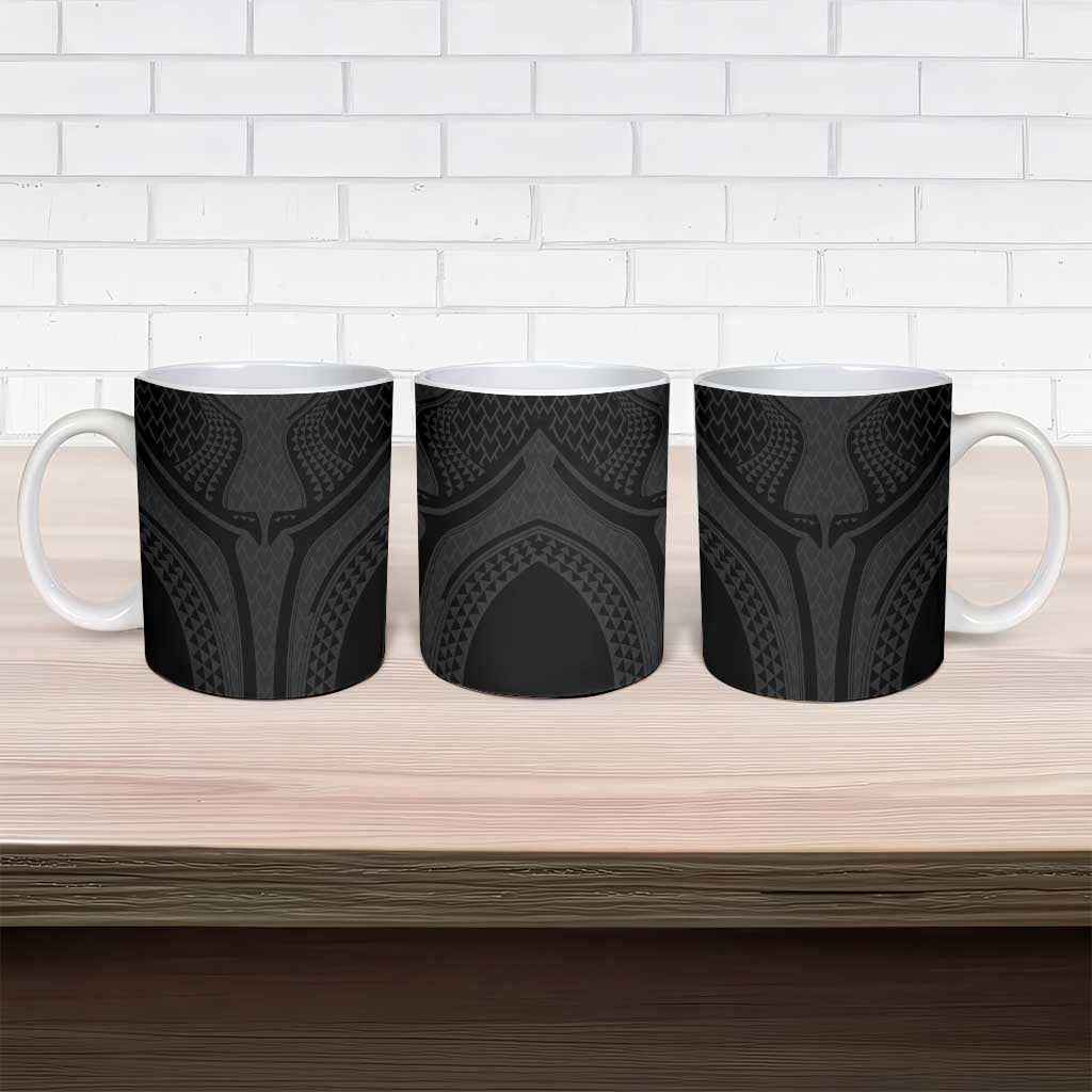 Hawaiian Kakau Art Tattoos Aquaman Style Ceramic Mug Black Version - Polynesian Pride