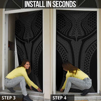 Hawaiian Kakau Art Tattoos Aquaman Style Door Cover Black Version - Polynesian Pride