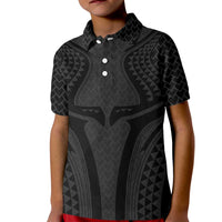 Hawaiian Kakau Art Tattoos Aquaman Style Kid Polo Shirt Black Version - Polynesian Pride