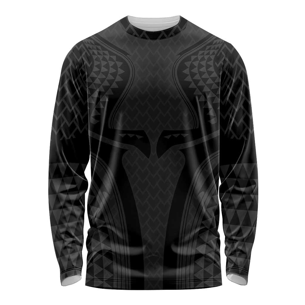 Hawaiian Kakau Art Tattoos Aquaman Style Long Sleeve Shirt Black Version - Polynesian Pride