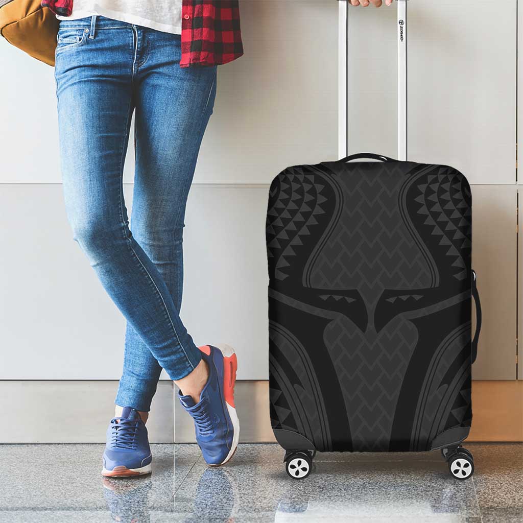 Hawaiian Kakau Art Tattoos Aquaman Style Luggage Cover Black Version - Polynesian Pride