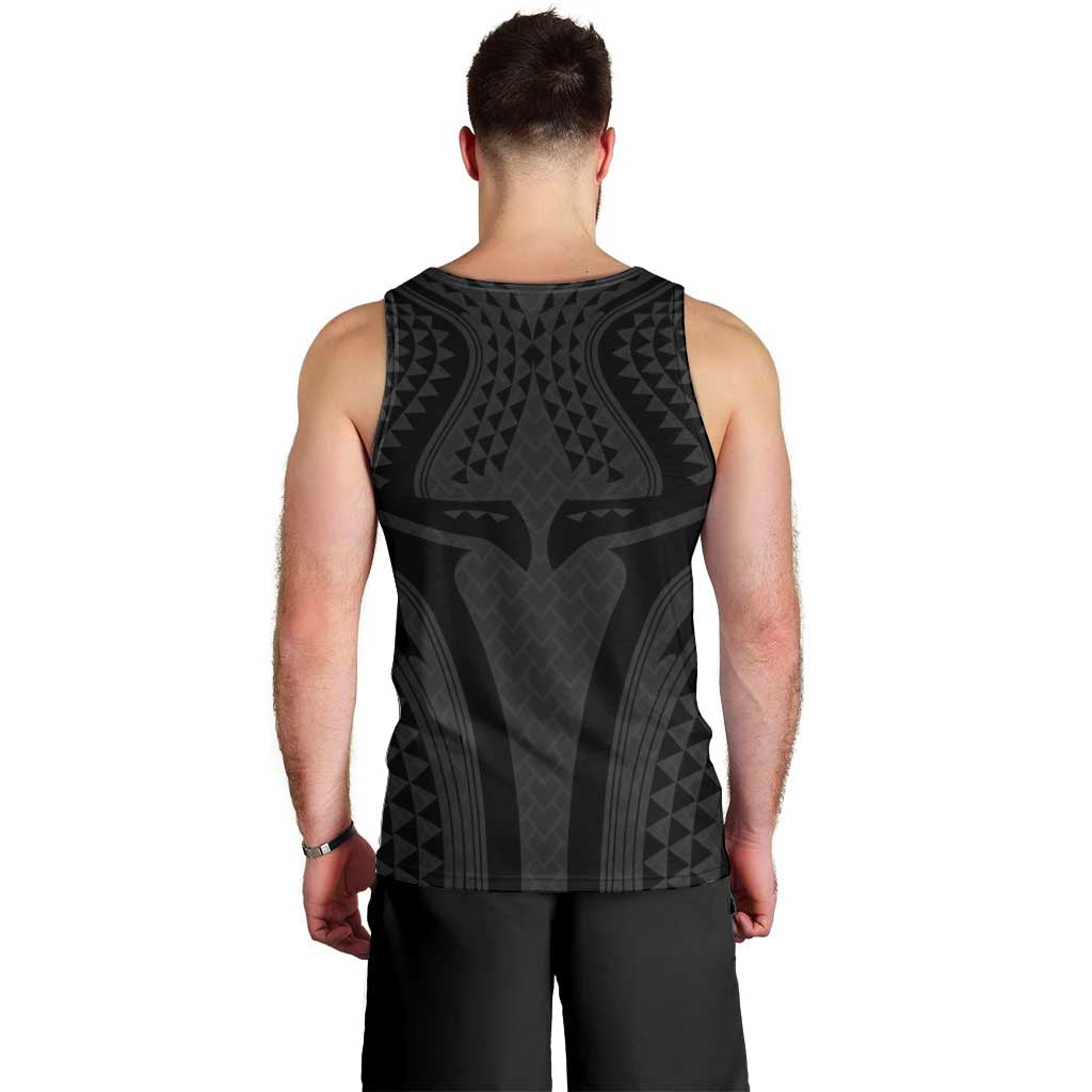Hawaiian Kakau Art Tattoos Aquaman Style Men Tank Top Black Version - Polynesian Pride