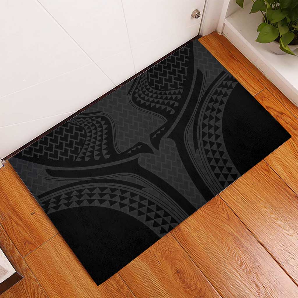 Hawaiian Kakau Art Tattoos Aquaman Style Rubber Doormat Black Version - Polynesian Pride