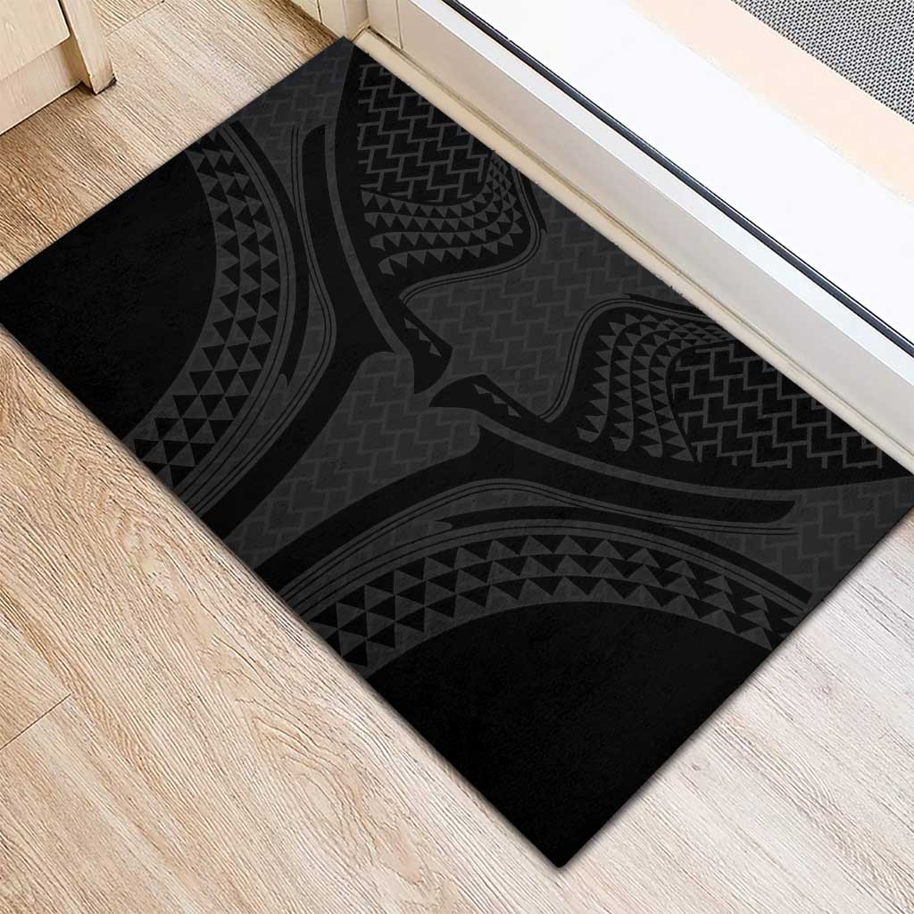 Hawaiian Kakau Art Tattoos Aquaman Style Rubber Doormat Black Version - Polynesian Pride