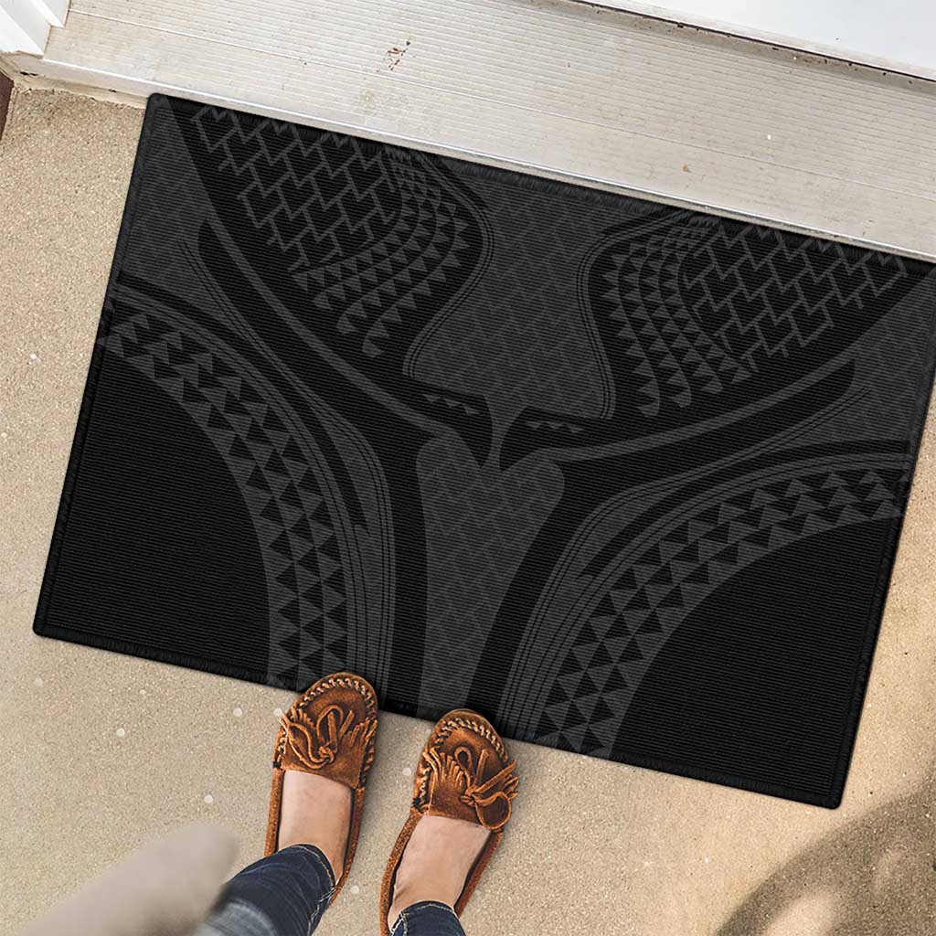 Hawaiian Kakau Art Tattoos Aquaman Style Rubber Doormat Black Version - Polynesian Pride