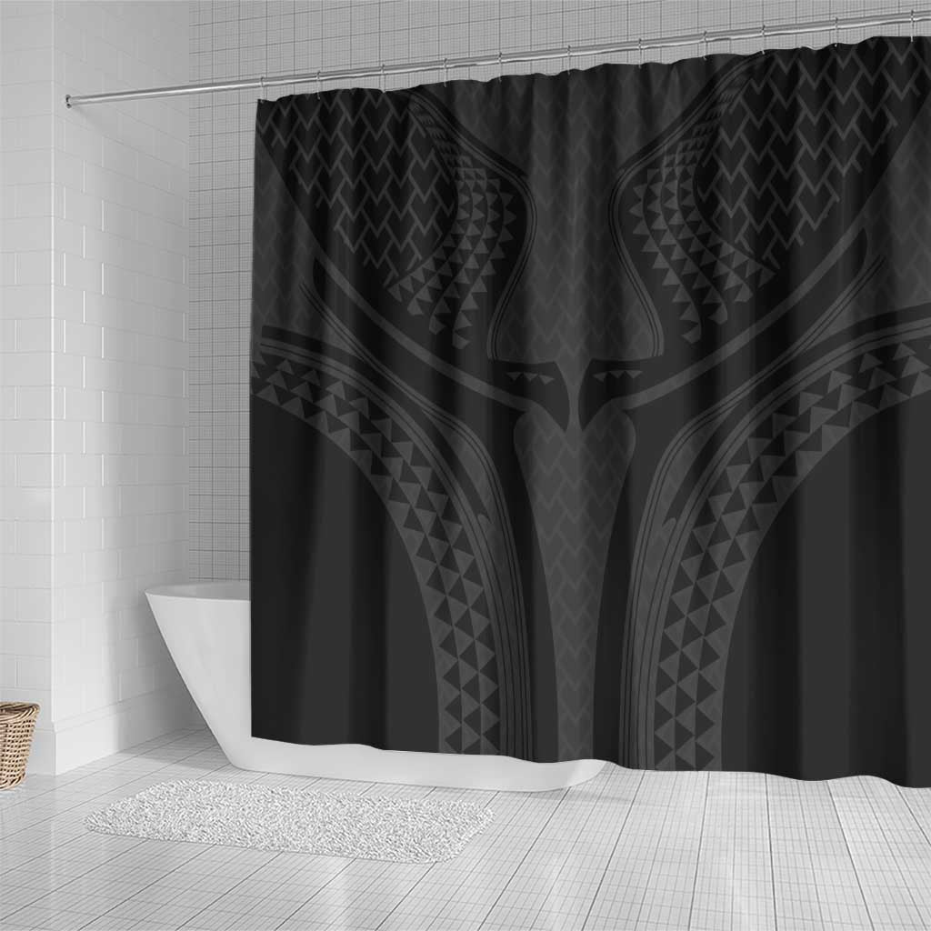 Hawaiian Kakau Art Tattoos Aquaman Style Shower Curtain Black Version - Polynesian Pride