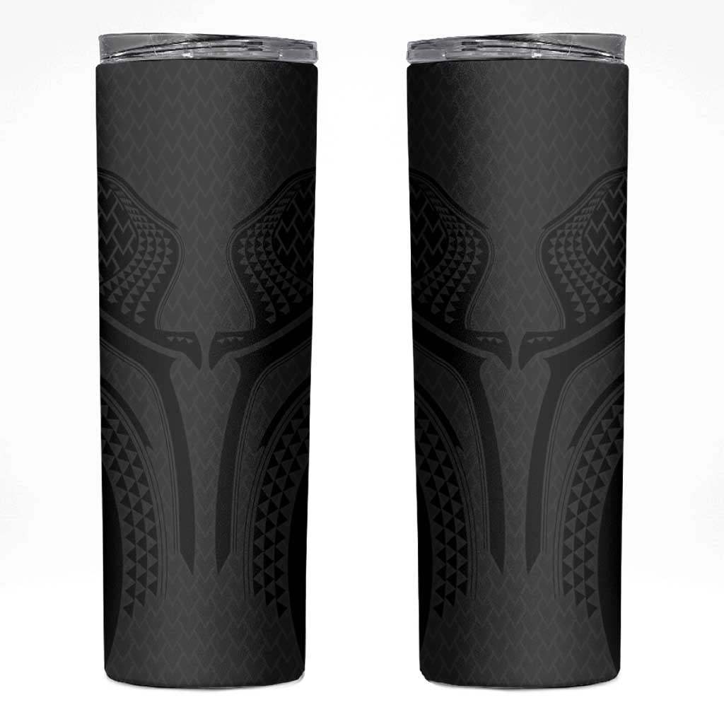 Hawaiian Kakau Art Tattoos Aquaman Style Skinny Tumbler Black Version - Polynesian Pride