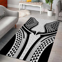 Hawaiian Kakau Art Tattoos Aquaman Style Area Rug White Version - Polynesian Pride