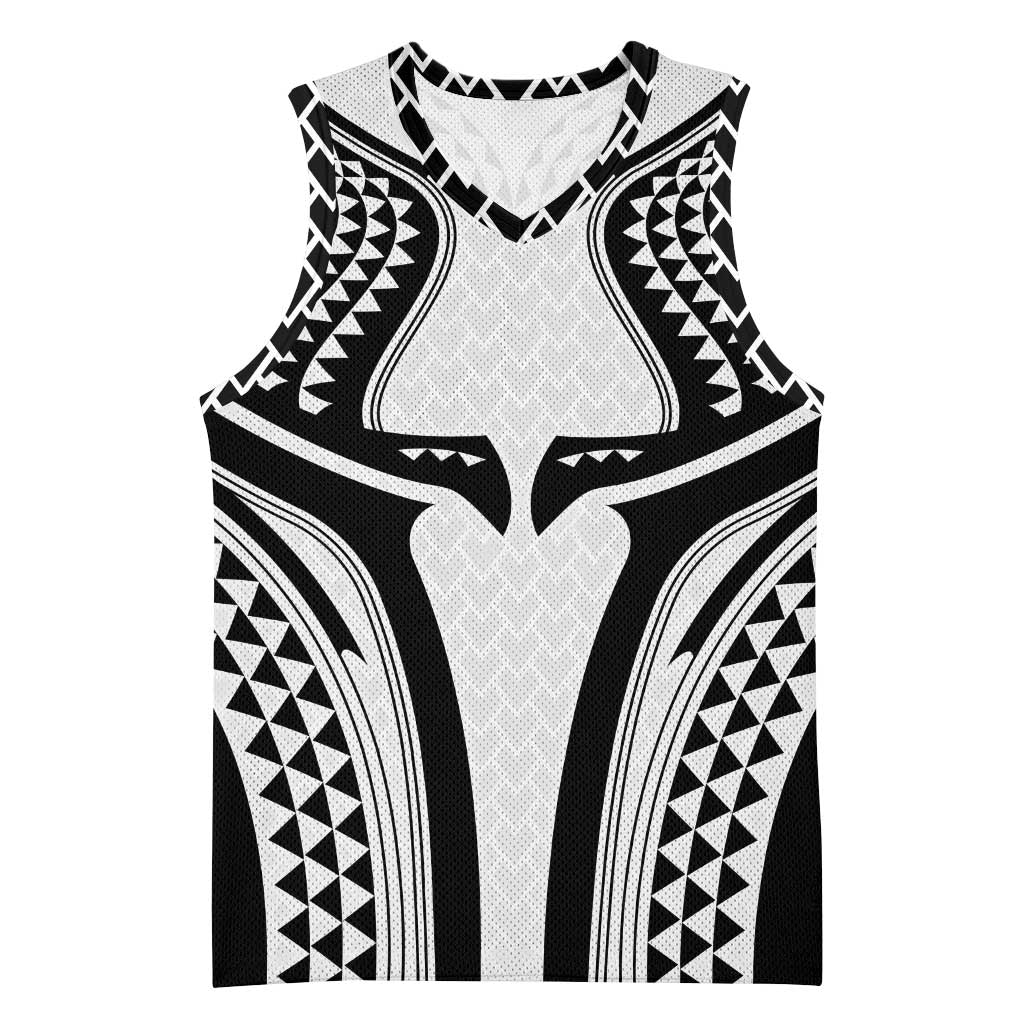 Hawaiian Kakau Art Tattoos Aquaman Style Basketball Jersey White Version - Polynesian Pride