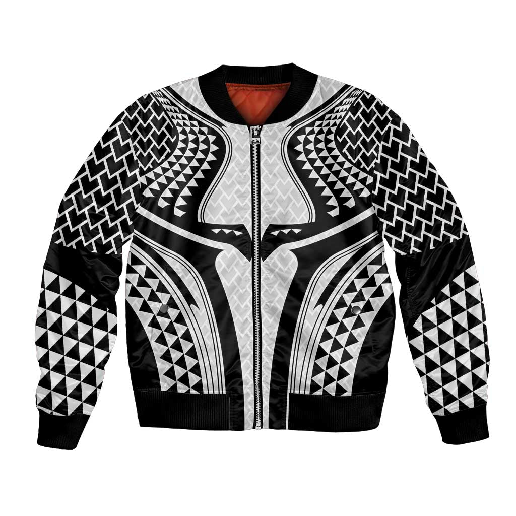 Hawaiian Kakau Art Tattoos Aquaman Style Bomber Jacket White Version - Polynesian Pride