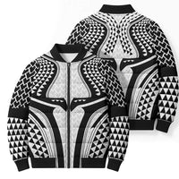Hawaiian Kakau Art Tattoos Aquaman Style Bomber Puffer Jacket White Version - Polynesian Pride