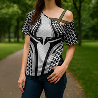 Hawaiian Kakau Art Tattoos Aquaman Style Cross Shoulder Shirt White Version - Polynesian Pride