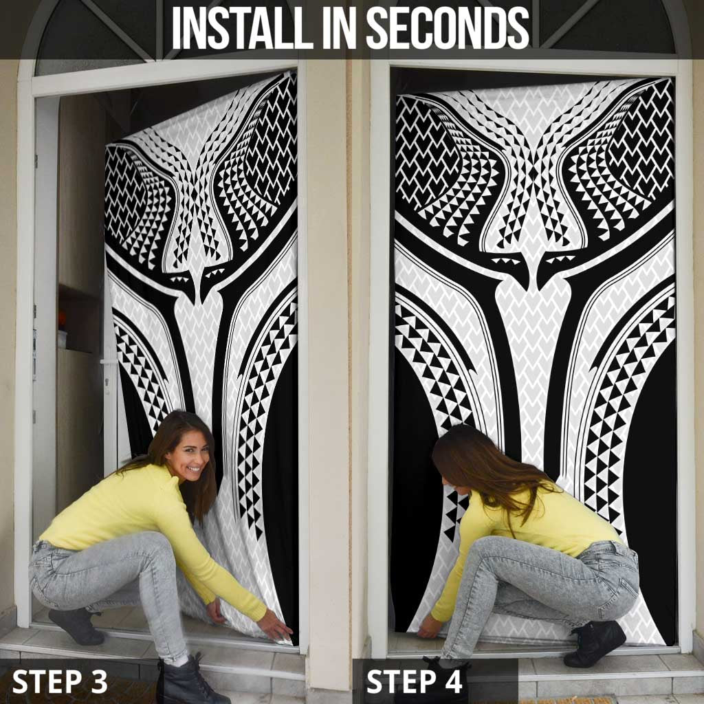Hawaiian Kakau Art Tattoos Aquaman Style Door Cover White Version - Polynesian Pride