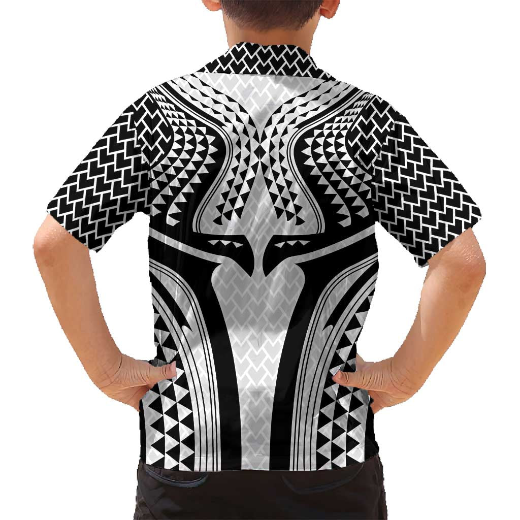 Hawaiian Kakau Art Tattoos Aquaman Style Family Matching Long Sleeve Bodycon Dress and Hawaiian Shirt White Version - Polynesian Pride