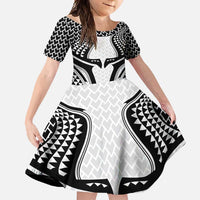 Hawaiian Kakau Art Tattoos Aquaman Style Family Matching Mermaid Dress and Hawaiian Shirt White Version - Polynesian Pride