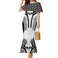 Hawaiian Kakau Art Tattoos Aquaman Style Family Matching Mermaid Dress and Hawaiian Shirt White Version - Polynesian Pride