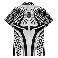 Hawaiian Kakau Art Tattoos Aquaman Style Family Matching Off Shoulder Short Dress and Hawaiian Shirt White Version - Polynesian Pride