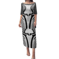 Hawaiian Kakau Art Tattoos Aquaman Style Family Matching Puletasi and Hawaiian Shirt White Version - Polynesian Pride