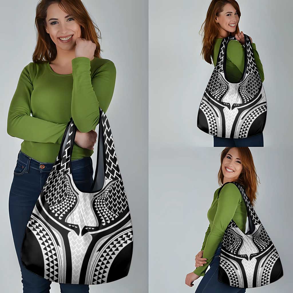 Hawaiian Kakau Art Tattoos Aquaman Style Grocery Bag White Version - Polynesian Pride