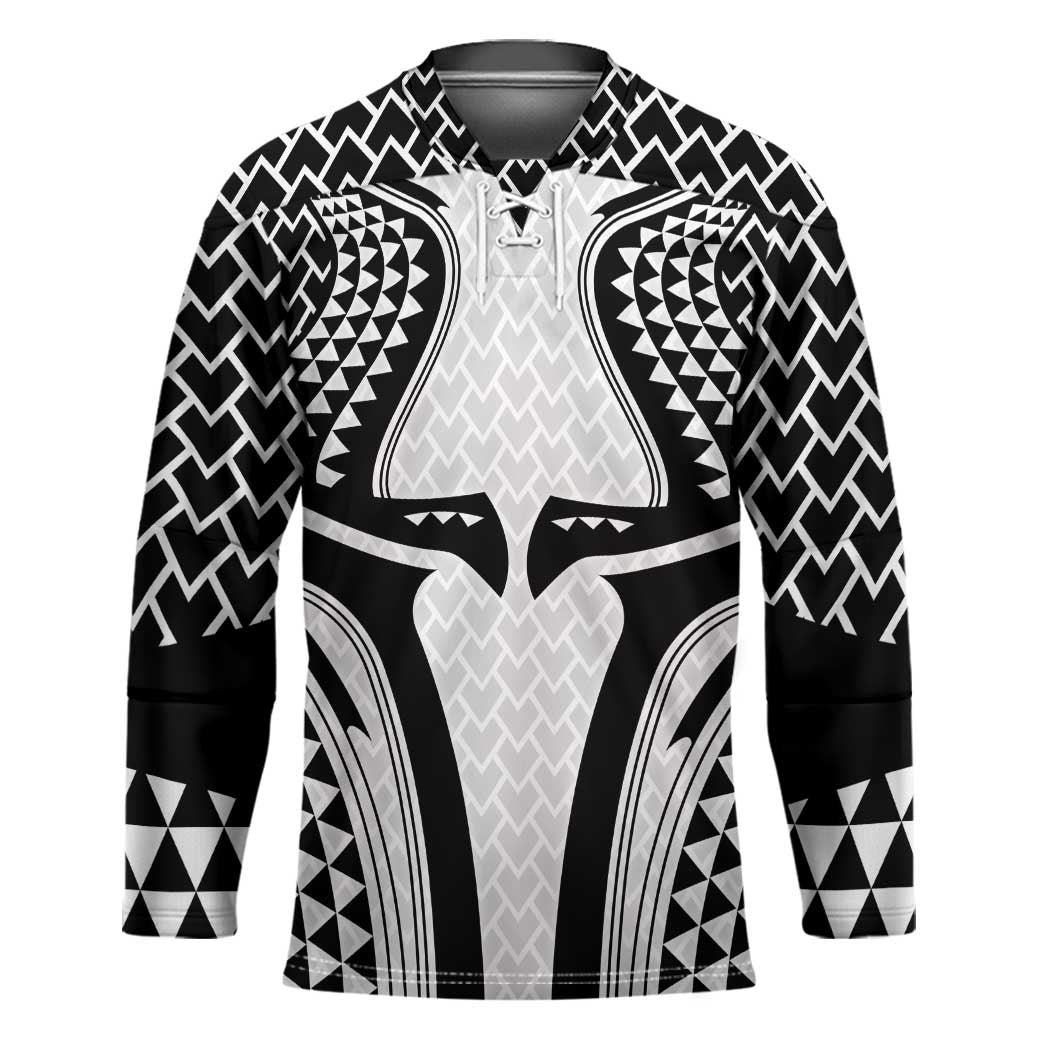 Hawaiian Kakau Art Tattoos Aquaman Style Hockey Jersey White Version - Polynesian Pride