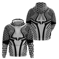 Hawaiian Kakau Art Tattoos Aquaman Style Hoodie White Version - Polynesian Pride