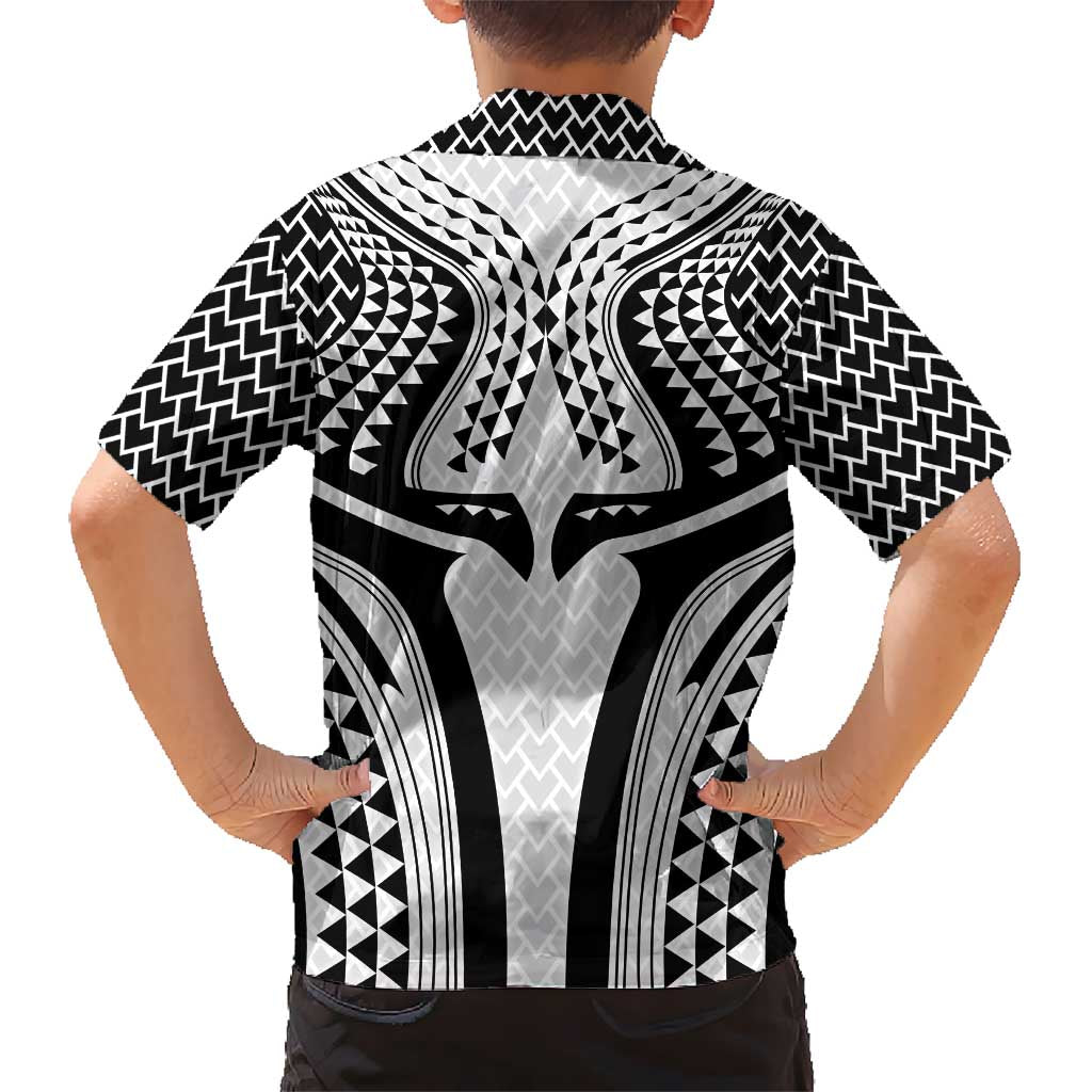 Hawaiian Kakau Art Tattoos Aquaman Style Kid Hawaiian Shirt White Version - Polynesian Pride