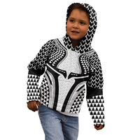 Hawaiian Kakau Art Tattoos Aquaman Style Kid Hoodie White Version - Polynesian Pride