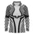 Hawaiian Kakau Art Tattoos Aquaman Style Long Sleeve Polo Shirt White Version - Polynesian Pride