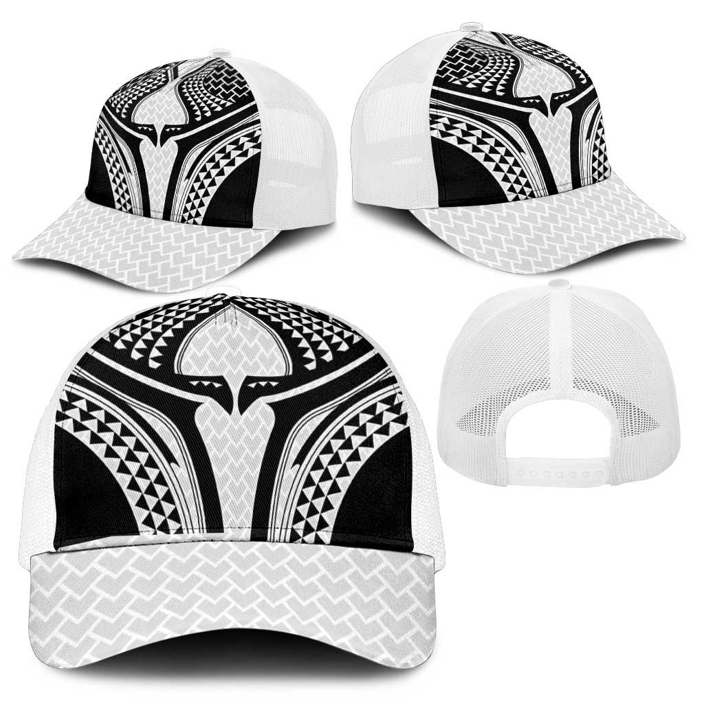 Hawaiian Kakau Art Tattoos Aquaman Style Mesh Trucker Cap White Version - Polynesian Pride