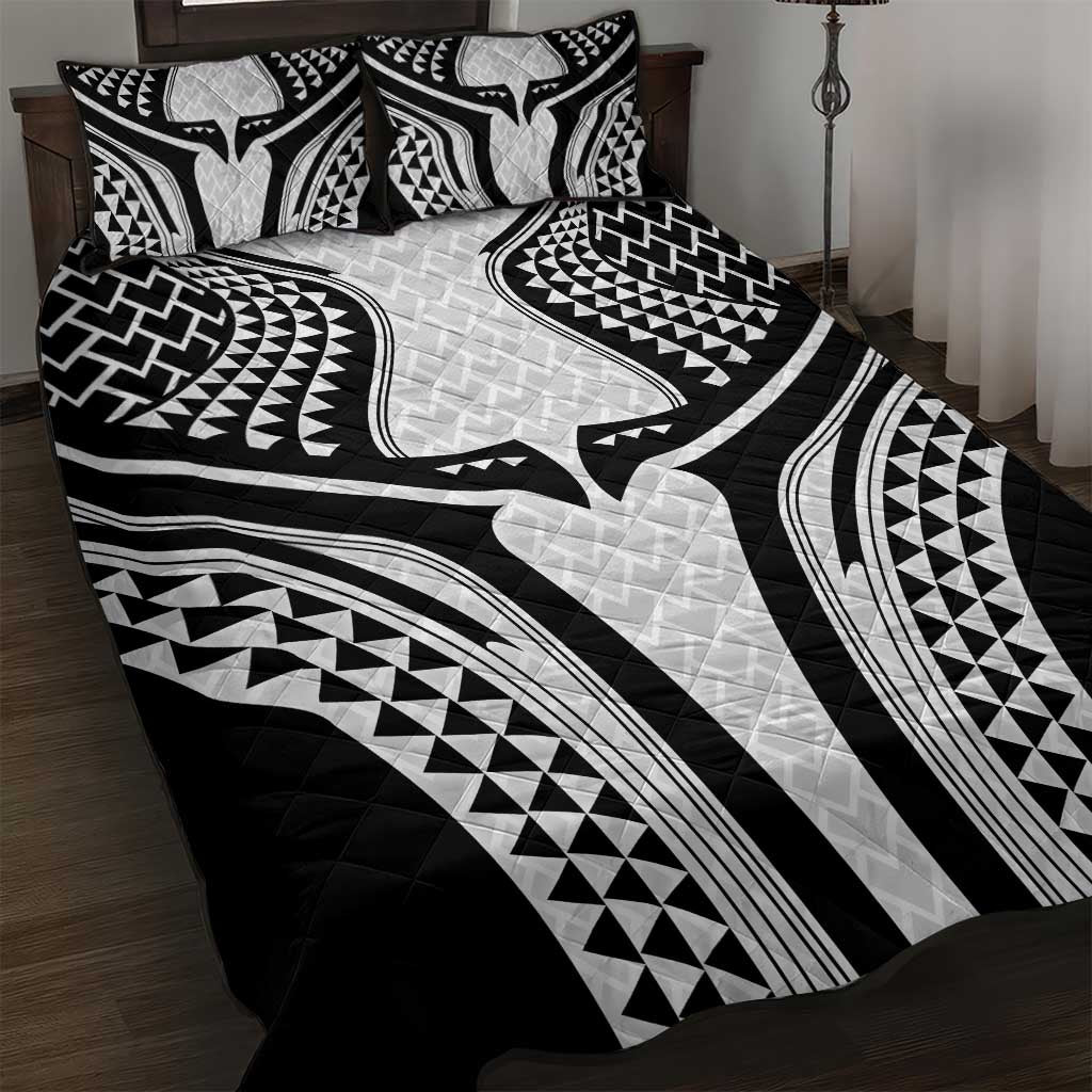 Hawaiian Kakau Art Tattoos Aquaman Style Quilt Bed Set White Version - Polynesian Pride