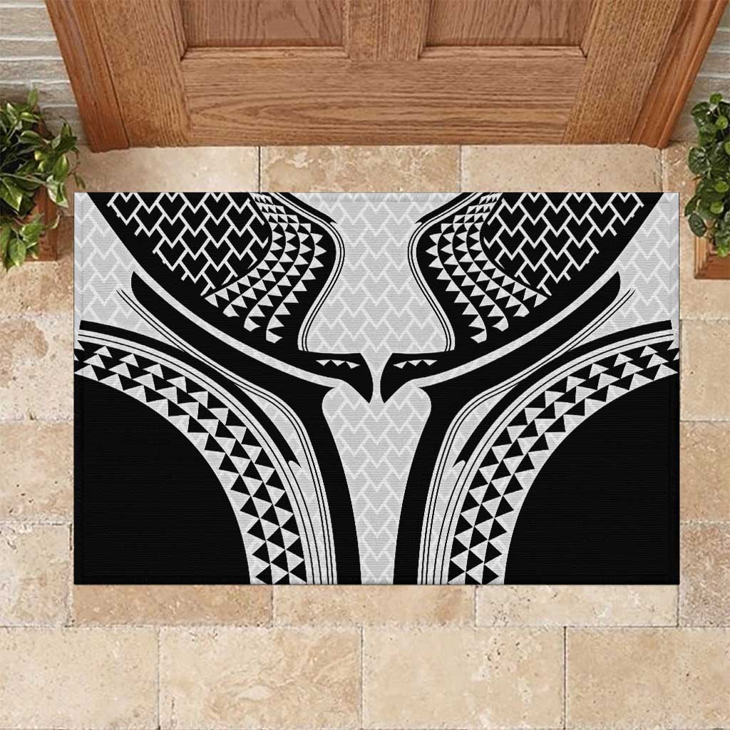 Hawaiian Kakau Art Tattoos Aquaman Style Rubber Doormat White Version - Polynesian Pride