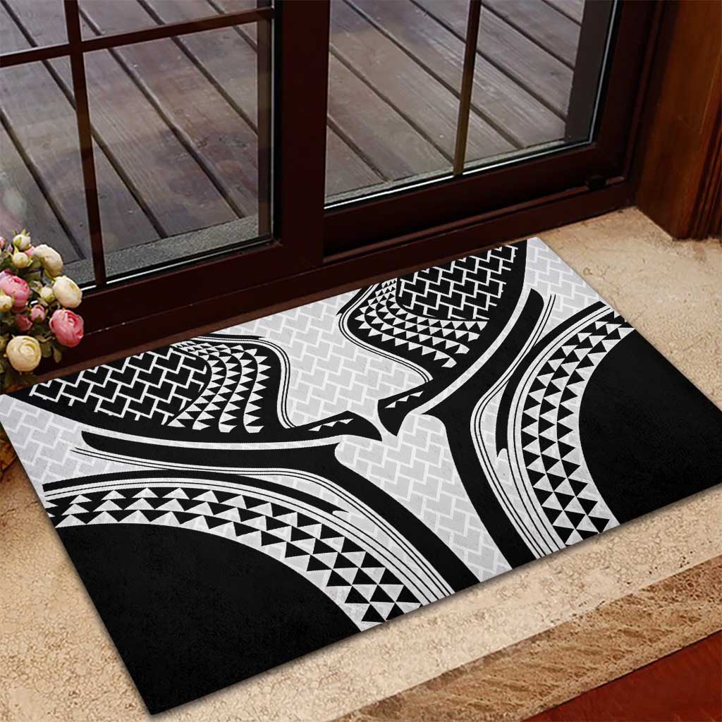 Hawaiian Kakau Art Tattoos Aquaman Style Rubber Doormat White Version - Polynesian Pride