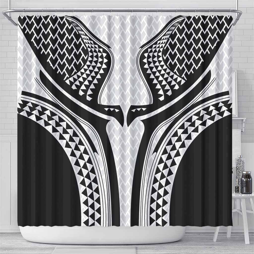 Hawaiian Kakau Art Tattoos Aquaman Style Shower Curtain White Version - Polynesian Pride