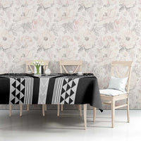 Hawaiian Kakau Art Tattoos Aquaman Style Tablecloth White Version - Polynesian Pride