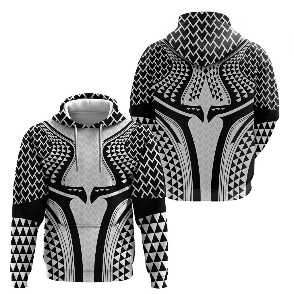 Hawaiian Kakau Art Tattoos Aquaman Style Zip Hoodie White Version - Polynesian Pride
