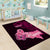 Polynesia Breast Cancer Area Rug Butterfly and Flowers Ribbon Maori Tattoo Ethnic Black Style LT03 - Polynesian Pride