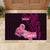 Polynesia Breast Cancer Rubber Doormat Butterfly and Flowers Ribbon Maori Tattoo Ethnic Black Style LT03 - Polynesian Pride