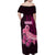 Custom Polynesia Breast Cancer Family Matching Off Shoulder Maxi Dress and Hawaiian Shirt Butterfly and Flowers Ribbon Maori Tattoo Ethnic Black Style LT03 - Polynesian Pride