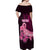 Custom Polynesia Breast Cancer Off Shoulder Maxi Dress Butterfly and Flowers Ribbon Maori Tattoo Ethnic Black Style LT03 - Polynesian Pride