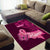 Polynesia Breast Cancer Area Rug Butterfly and Flowers Ribbon Maori Tattoo Ethnic Pink Style LT03 - Polynesian Pride