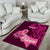 Polynesia Breast Cancer Area Rug Butterfly and Flowers Ribbon Maori Tattoo Ethnic Pink Style LT03 - Polynesian Pride