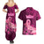 Polynesia Breast Cancer Couples Matching Summer Maxi Dress and Hawaiian Shirt Butterfly and Flowers Ribbon Maori Tattoo Ethnic Pink Style LT03 - Polynesian Pride