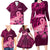 Polynesia Breast Cancer Family Matching Long Sleeve Bodycon Dress and Hawaiian Shirt Butterfly and Flowers Ribbon Maori Tattoo Ethnic Pink Style LT03 - Polynesian Pride