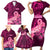 Polynesia Breast Cancer Family Matching Short Sleeve Bodycon Dress and Hawaiian Shirt Butterfly and Flowers Ribbon Maori Tattoo Ethnic Pink Style LT03 - Polynesian Pride