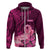 Polynesia Breast Cancer Hoodie Butterfly and Flowers Ribbon Maori Tattoo Ethnic Pink Style LT03 - Polynesian Pride