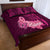 Polynesia Breast Cancer Quilt Bed Set Butterfly and Flowers Ribbon Maori Tattoo Ethnic Pink Style LT03 - Polynesian Pride