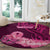 Polynesia Breast Cancer Round Carpet Butterfly and Flowers Ribbon Maori Tattoo Ethnic Pink Style LT03 - Polynesian Pride